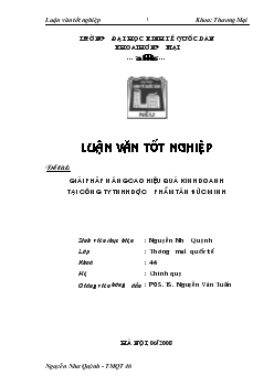 Nâng cao hiệu quả kinh doanh tại Công ty TNHH Dược phẩm Tân Đức Minh