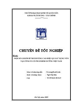 Nâng cao hiệu quả sử dụng vốn tại Công ty cổ phần dinh dưỡng Việt Nam