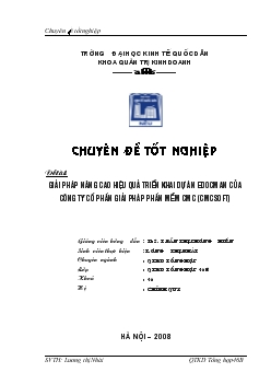 Nâng cao hiệu quả triển khai dự án Edocman của Công ty Cổ phần giải pháp phần mềm cmcsoft
