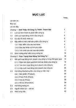 Nâng cao hoạt động kinh doanh và chiến lược phát triển Công ty TNHH Thành Đạt đến năm 2010
