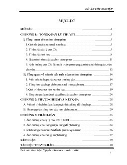 Nghiên cứu các yếu tố ảnh hưởng đến quá trình hình thành xantat