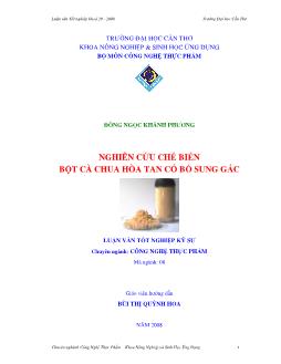 Nghiên cứu chế biến bột cà chua hòa tan có bổ sung gấc