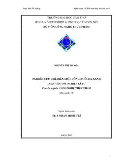 Nghiên cứu chế biến mứt đông bưởi da xanh