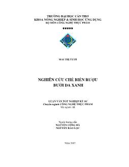 Nghiên cứu chế biến rượu bưởi da xanh