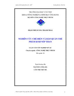 Nghiên cứu chế biến và bảo quản chế phẩm koji nếp than