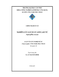 Nghiên cứu sản xuất Amylase từ Aspergillus oryzae