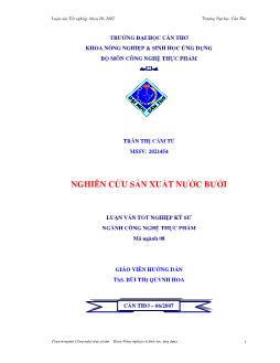 Nghiên cứu sản xuất nước bưởi