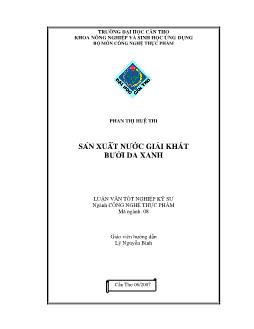 Nghiên cứu sản xuât nước giải khát bưởi da xanh
