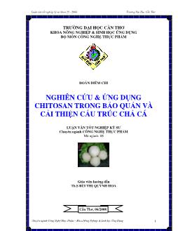 Nghiên cứu và ứng dụng chitosan trong bảo quản và cải thiện cấu trúc chả cá
