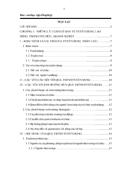 Những biện pháp nhằm hoàn thiện công tác tuyển dụng nhân lực tại Công ty Cổ phần Quang và Mĩ Nghệ xuất khẩu