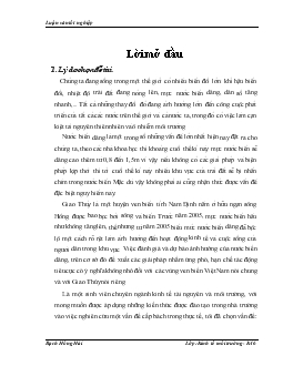 Phân tích các kịch bản ảnh hưởng của hiện tượng nước biển dâng tới hoạt động kinh tế và đời sống của người dân tại vùng ven biển Giao Thủy - Nam Định