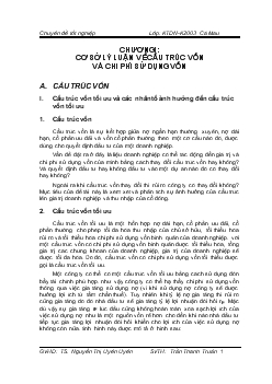 Phân tích cấu truc vốn và biện pháp giảm thấp chi phí sử dụng vốn tại Công ty cổ phần chế biế xuất khẩu Minh Hải