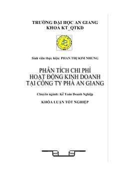Phân tích chi phí hoạt động kinh doanh tại công ty phà An Giang