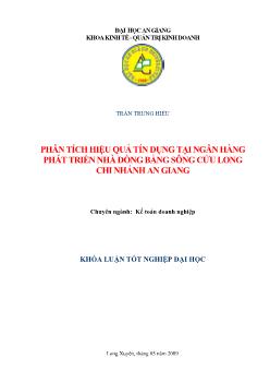 Phân tích hiệu quả tín dụng tại ngân hàng Phát triển nhà Đồng bằng sông Cửu Long chi nhánh An Giang