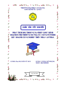 Phân tích môi trường và chiến lược kinh doanh ở Thị trường nội địa tại Công ty TNHH liên doanh Công nghiệp thực phẩm An Thái