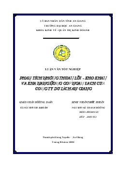 Phân tích những thuận lợi khó khăn và khả năng đóng góp ngân sách của Công ty du lịch An Giang