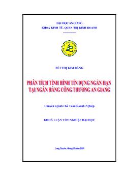 Phân tích tình hình cho vay ngắn hạn tại ngân hàng Công Thương An Giang