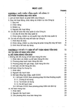Phân tích tình hình Kế toán hàng tồn kho và tài sản cố định hữu hình tại Công ty cổ phần thương mại Hóc Môn