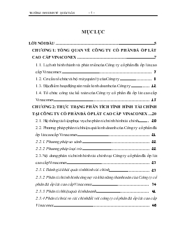 Phân tích tình hình tài chính của Công ty cổ phần đá ốp lát cao cấp Vinaconex