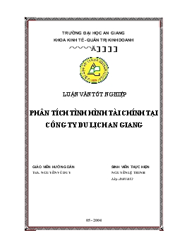 Phân tích tình hình tài chính của Công ty du lịch An Giang