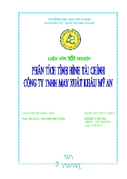 Phân tích tình hình tài chính của Công ty may xuất khẩu Mỹ An
