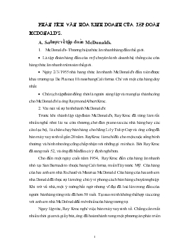 Phân tích văn hoá kinh doanh của tập đoàn Mcdonald’s
