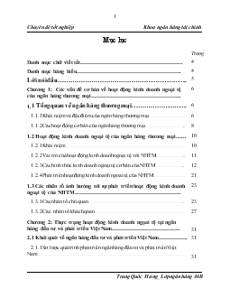 Phát triển hoạt động kinh doanh ngoại tệ tại Ngân hàng đầu tư và phát triển Việt Nam