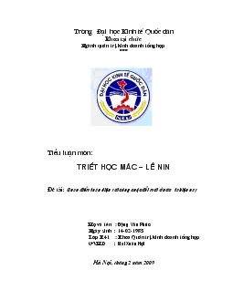 Quan điểm toàn diện với công cuộc đổi mới ở nước ta hiện nay
