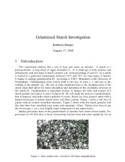 Serminar tiếng Anh: Gelatinized starch investigation