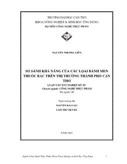 So sánh khả năng của các loại bánh men thuốc bắc trên thị trường thành phố Cần Thơ