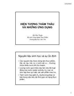 Thẩm thấu và ứng dụng