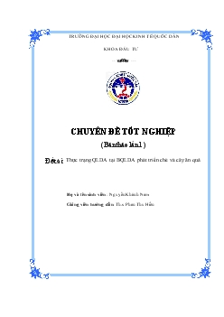 Thực trạng quản lý dự án tại Ban quản lý dự án phát triển chè và cây ăn quả