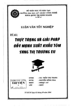 Thực trạng và giải pháp đẩy mạnh xuất khẩu Tôm sang thị trường EU