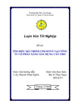Tiến Trình Cổ Phần Hóa Của Công Ty Xáng Xây Dựng Cần Thơ