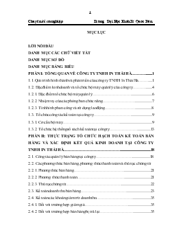 Tổ chức kế toán bán hàng và xác định kết quả sản xuất kinh doanh tại Công ty TNHH In Thái Hà