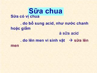 Tổng quan về sữa chua (Trình chiếu)