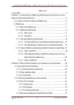 Ứng dụng kỹ thuật Marketing phân tích dịch vụ cho vay tiêu dùng của Ngân hàng thương mại cổ phần Kỹ thương Việt Nam - Techcombank