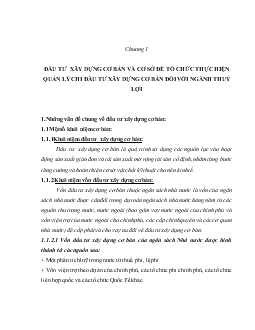 Việc quản lý vốn đầu tư xây dựng cơ bản đối với ngành thuỷ lợi trong thời gian qua