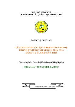 Xây dựng chiến lược Marketing cho hệ thống kinh doanh xe gắn máy của Công Ty Svavico Cần Thơ