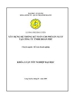 Xây dựng hệ thống kế toán chi phí sản xuất tại Công ty TNHHHoàn Phú