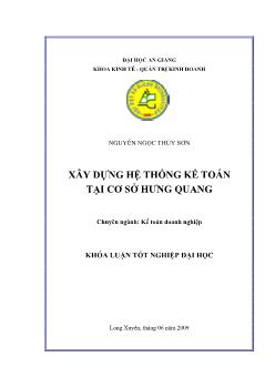 Xây dựng hệ thống kế toán tại cơ sở Hưng Quang