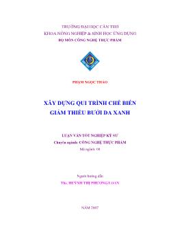 Xây dựng qui trình chế biến giảm thiểu bưởi da xanh