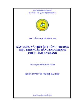 Xây dựng và truyền thông thương hiệu cho ngân hàng Sacombank chi nhánh An Giang