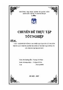 Các giải pháp nâng cao hiệu quả quản lý nguồn nhân lực trong kinh doanh lữ hành tại Công ty cổ phần tập đoàn NTT