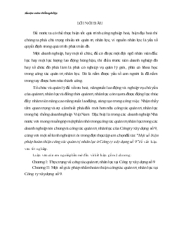 Công tác quản trị nhân lực ở Công ty xây dựng số 9
