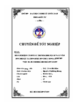 Công tác thẩm định dự án đầu tư ngành dệt tại Ngân hàng thương mại cổ phần Ngoại thương Việt Nam- Chi nhánh Thăng Long
