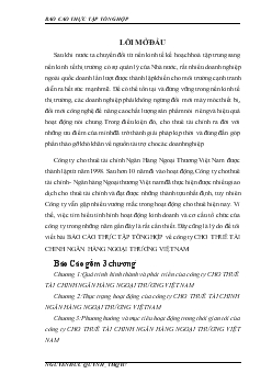 Công ty CHO THUÊ tại CHINH Ngân hàng ngoài thương Việt Nam