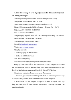 Công ty TNHH sản xuất và thương mại Hải Long (QT- Sản xuất kính)