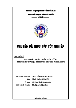 Giải pháp phát triển bền vững Khu công nghiệp bình xuyên tỉnh Vĩnh phúc