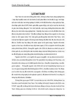 Giải pháp tăng cường thu hút và nâng cao hiệu quả sử dụng nguồn vốn ODA của UNDP cho Việt Nam